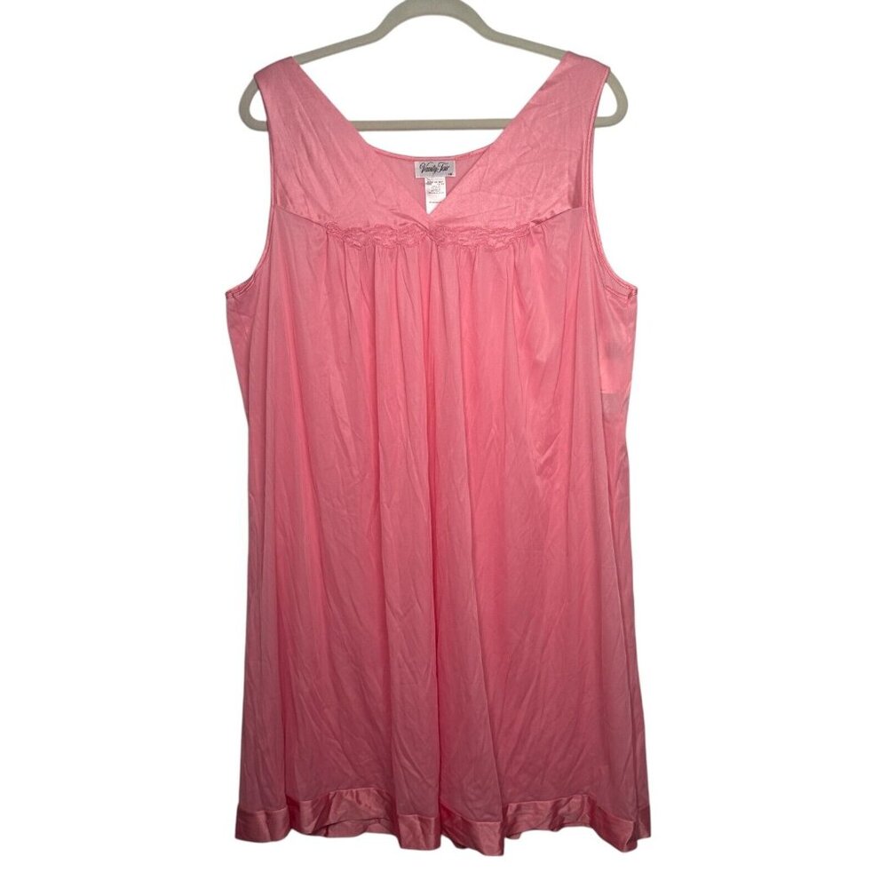 Vintage Vanity Fair Pink True Rose Nightgown Size 1X WITH TAGS - READ-